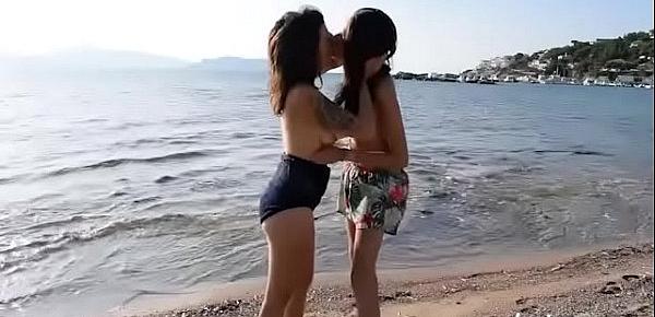  Erotic Homemade Amateur Lesbian Sex on the Beach